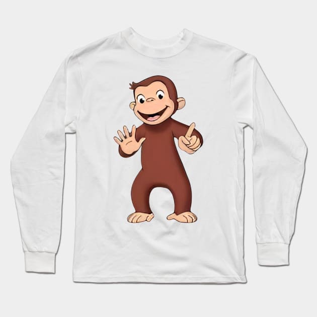 Curious George counting to 6 Long Sleeve T-Shirt by EcoEssence